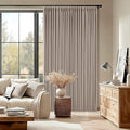 Burlywood Birch Pinch Pleated Blackout 100 Inch Linen Curtains Dual Layer | by Twodrapes