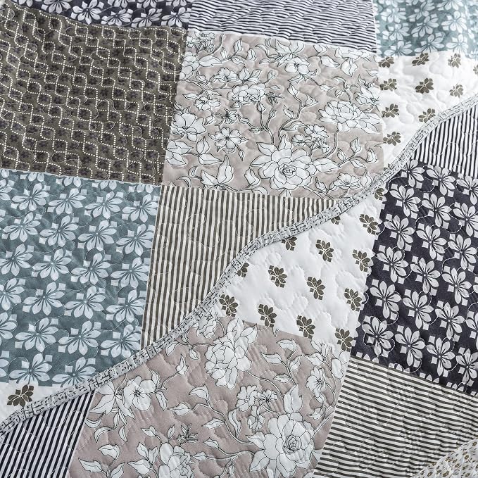 Etwel Lightweight Patchwork Queen Size Quilt Set - Image 8