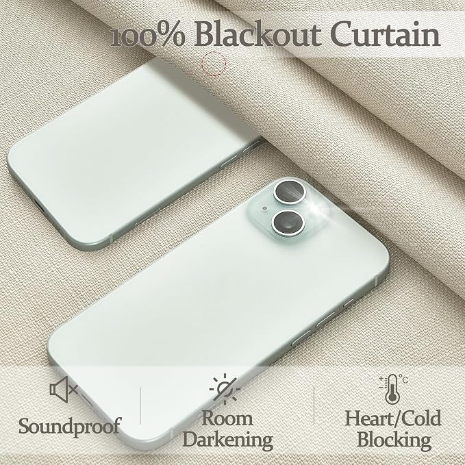 Pinch Pleated Cream Blackout Curtains 84 Inches Long - Image 3