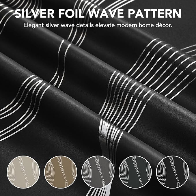 Deconovo Curtains for Living Room, Pattern Blackout Curtains 90 Inches Long | - Image 3
