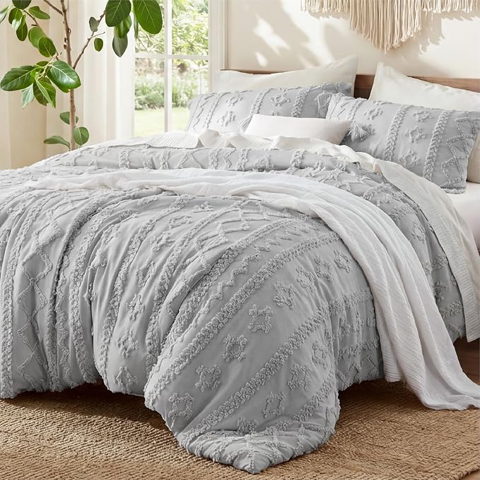 Bedsure Tufted Boho Comforter Set Oversized King by BEDSURE