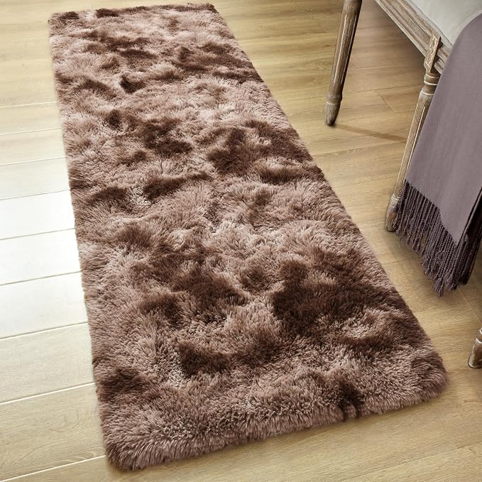 Fluffy Runner Rugs for Bedroom Aesthetic 2x6 Feet, Shag Soft Bedside Rug - Image 4