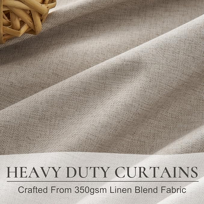 Full Blackout Taupe 100 Inch Long Curtains - Image 4