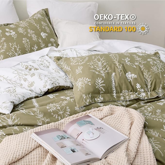 Bedsure Olive Green California King Comforter Set - Image 4