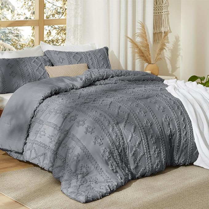 Bedsure Tufted Boho Comforter Set King Size - Image 2