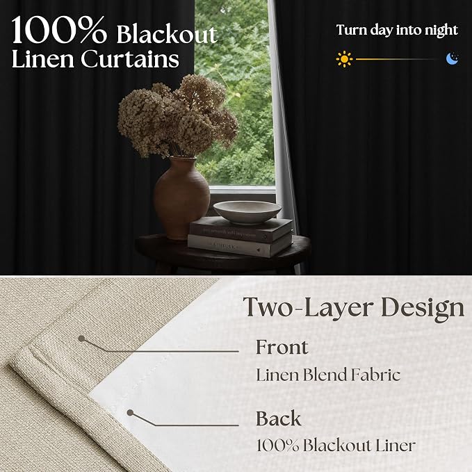 Oatmeal Beige Extra Wide Blackout 60 x 108 Inch Pinch Pleat Curtain 1 Panel | - Image 3