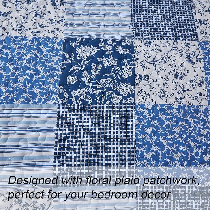 Mybedsoul Boho Quilts Queen Size, Patchwork Reversible Bedding Set, 3 Pieces - Image 4