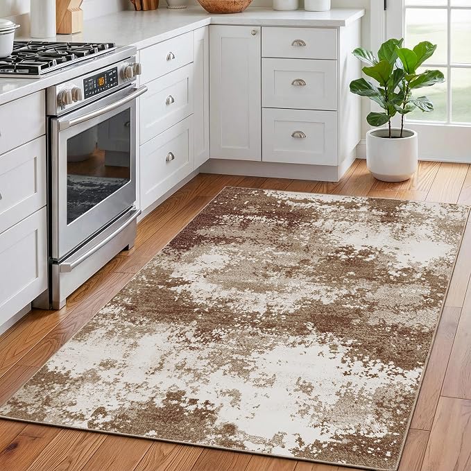 Brown Entryway Rug 3x5 Washable Door Mat Indoor Entrance 36x60 | Small Throw - Image 2