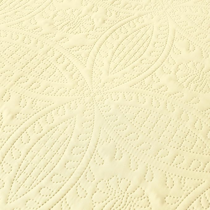 akkialla Butter Yellow Twin Quilt Set, Ultrasonic Lightweight Bedspread Coverlet - Image 7