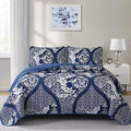 DJY Damask Queen Size Quilt Bedding Set, All Season by HOME
