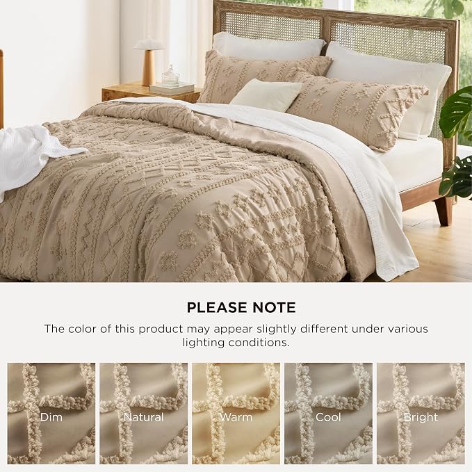 Bedsure Tufted Boho Comforter Set King Size - Image 7