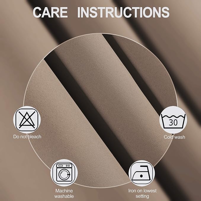 Cappuccino Blackout Curtains 38 x 54 Inch Length/Set of 2 Curtain - Image 4