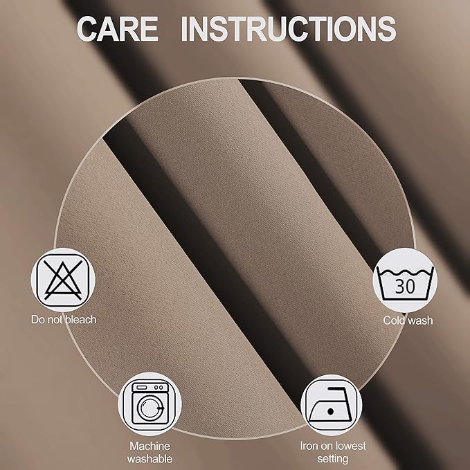 Cappuccino Thermal Blackout Curtains/52 x 54 Inch/Set of 2 Panels Room - Image 4