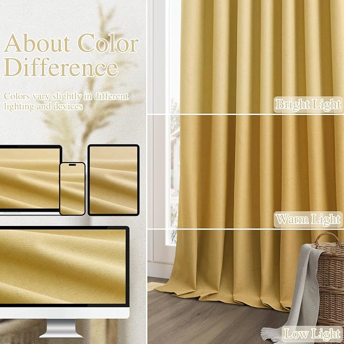 100% Blackout Curtains 102 Inch Length 2 Panels Set - Image 7