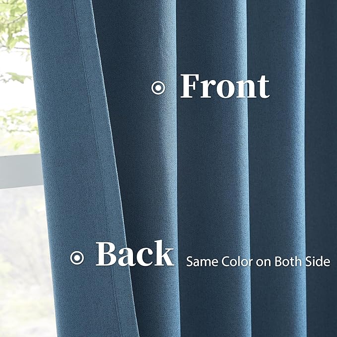 108 Inch Linen Blackout Curtains 2 Panels, Rod Pocket/Back Tab/Hook Belt Full - Image 4