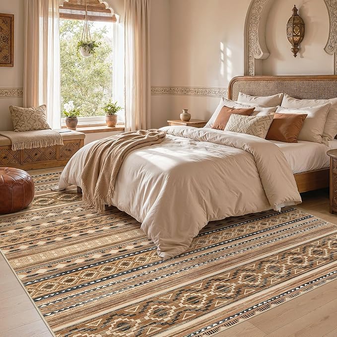 cotiled Boho 5x7 Area Rugs for Living Room: Soft Moroccan Washable Rug | Solve - Image 6