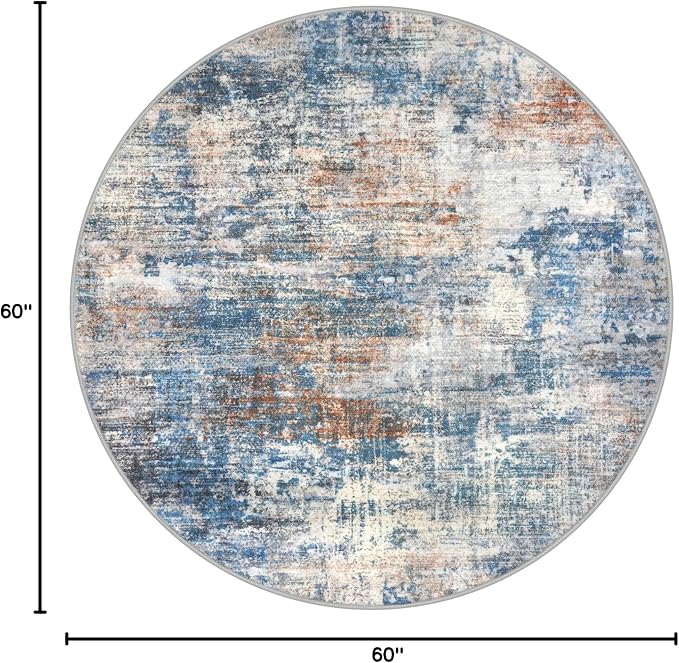 Round Area Rug 5 Ft Circle Entryway Rugs Round Washable Door Mat Indoor Entrance - Image 2