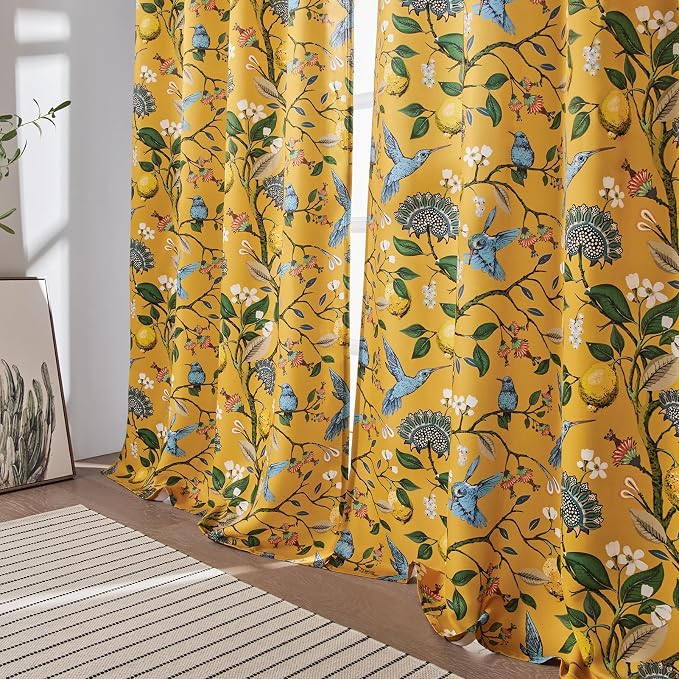 Topfinel Mustard Yellow Vintage Curtains & Drapes 84 Inches Long, Grommet - Image 8