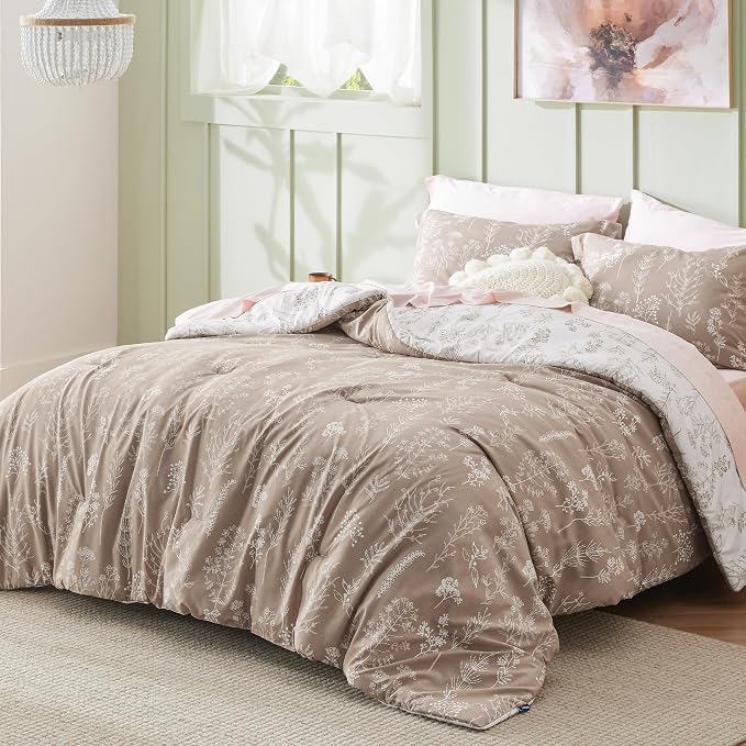 Bedsure Light Taupe King Comforter Set - Image 2
