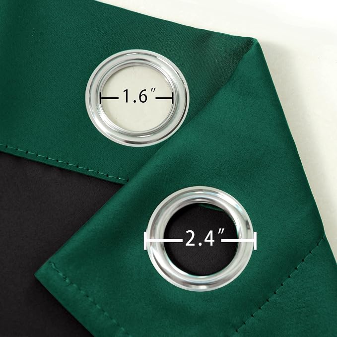 100% Blackout Curtains 40 x 63 Inch/Green Curtains 2 Panels - Image 6