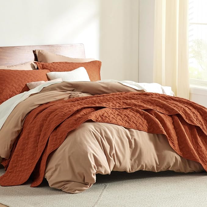 Bedsure Quilts Queen Size, Lightweight Comforter Set, Basket Weave, All-Season - Image 5