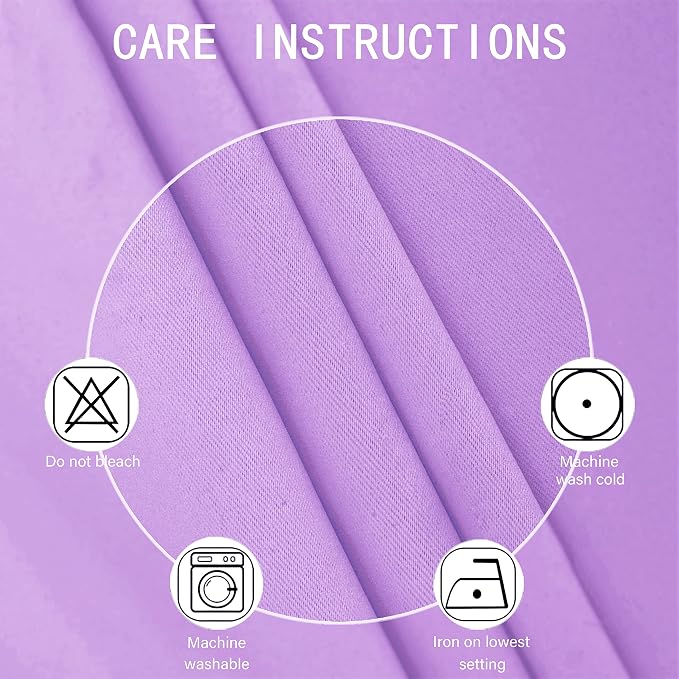 100% Blackout Curtains 52 x 63 Inch/Lavender Curtains 2 Panels - Image 5