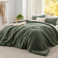 Bedsure Super King Plus Comforter Set, Dark Green Soft Prewashed Bedding by Unknown