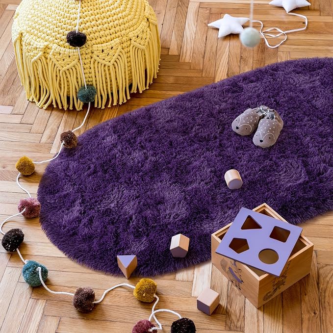 Goideal Fluffy Bedroom Rug, Small Oval Area Rugs, 2.6 x 5.3 Feet - Image 5