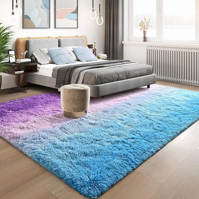 Soft Fluffy Rugs for Living Room, 5x8 Shaggy Area Rug for Bedroom, Modern Shag - Image 2
