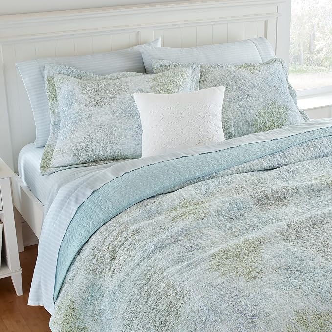 Laura Ashley - King Quilt Set, Reversible Cotton Bedding - Image 10