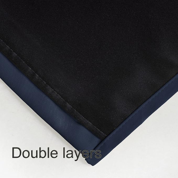 100% Blackout Curtains 52 x 95 Inch/Navy Blue Curtains 2 Panels - Image 4
