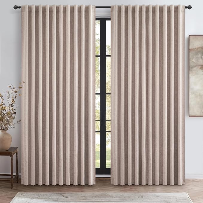 QJmydeco Curtains 70 Inch Length Wide Pleated Blackout Curtain by QJMYDECO