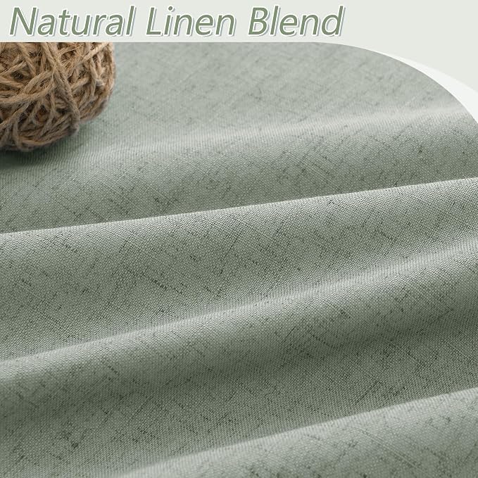 Desert Sage 100% Blackout Linen Curtains 72 Inch Length 2 Panels Set - Image 3