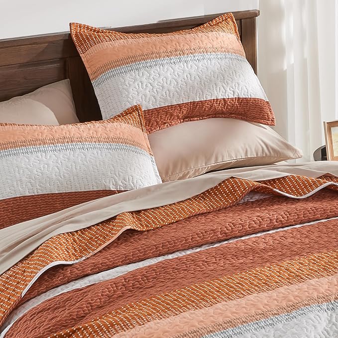 King Size Quilt Set Orange - Image 3