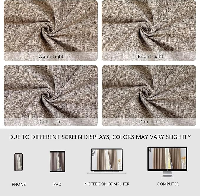 IGEMAEVE Blackout Curtains for Bedroom Rod Pocket Ivory White 52"W x 108"L | - Image 9