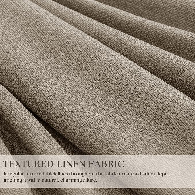Dark Flax 94 Inch Long Blackout Curtains Thick Linen Pinch Pleated - Image 3
