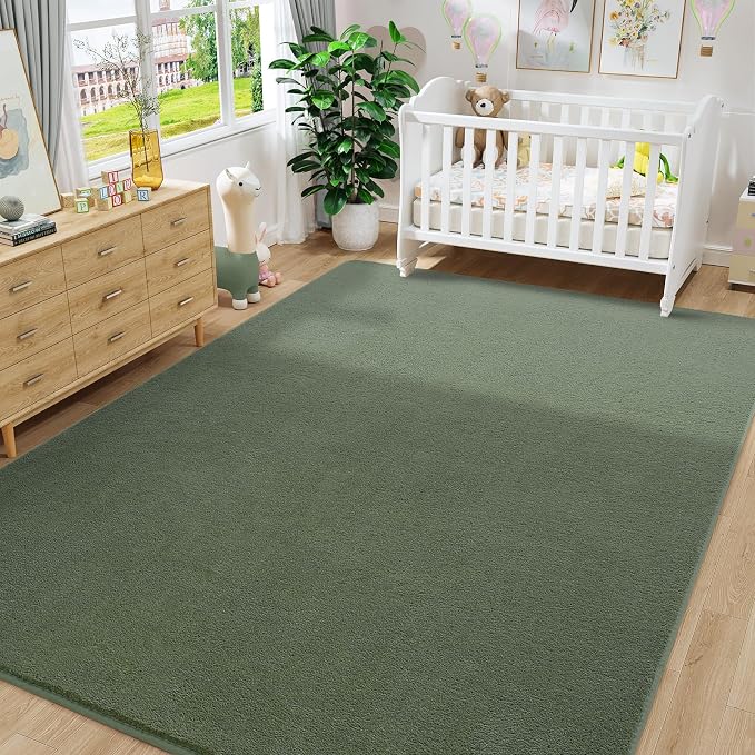 Sage Green Area Rugs for Bedroom Living Room, 6x9 Memory Foam Rug | Thickened - Image 8