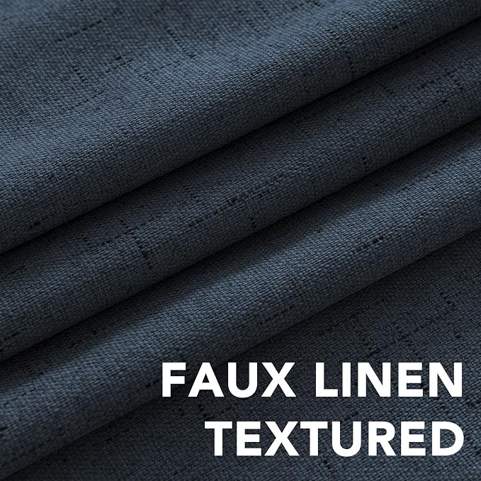 H.VERSAILTEX Primitive Linen Curtains 100% Blackout Curtain Drapes Burlap - Image 4