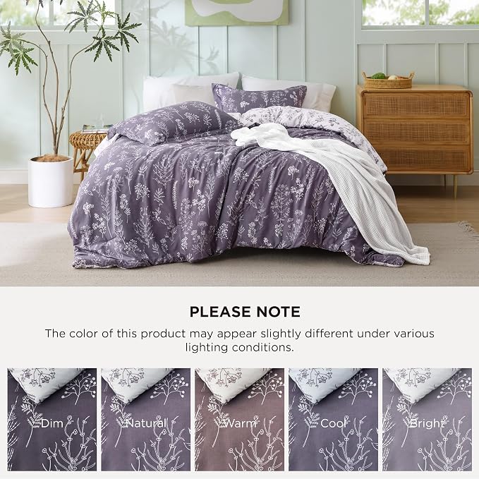 Bedsure Grayish Purple King Comforter Set - Image 8