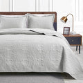 Love's cabin King Size Quilt Bedding Set Light Grey Bedspreads by Lovescabin