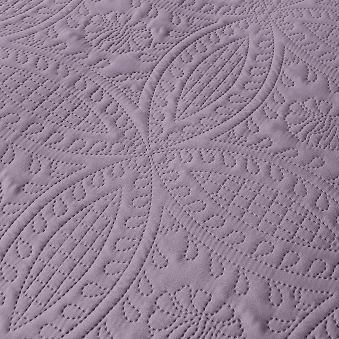 akkialla Grayish Purple Full/Queen Quilt Set, Ultrasonic Lightweight Bedspread - Image 7