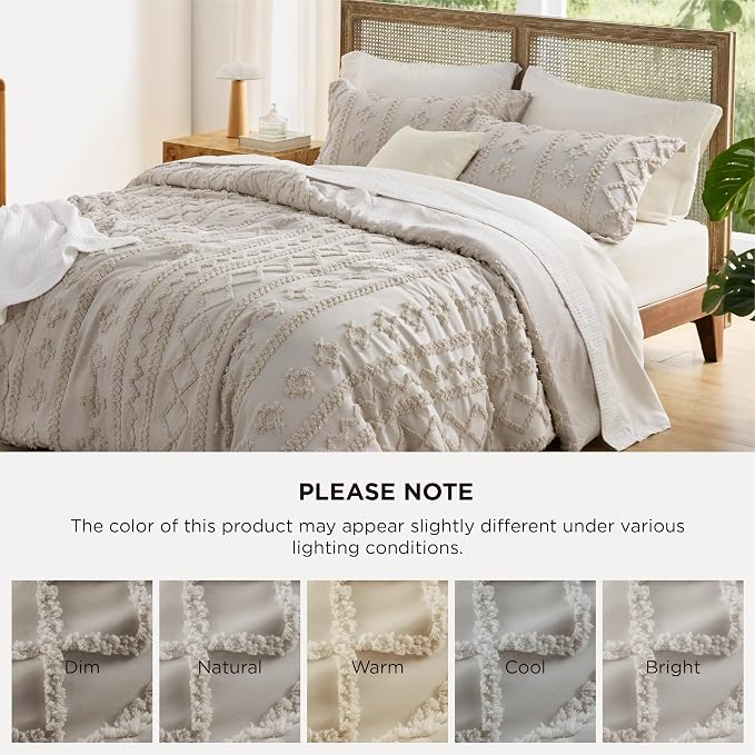 Bedsure Tufted Boho Comforter Set Queen Size - Image 7