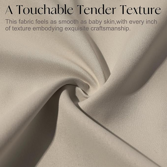 Etherealveil Taupe Pinch Pleated Blackout Curtains 2 Panels 40"x63" | Back Tabs - Image 8