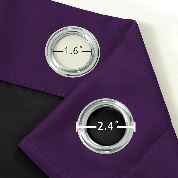 100% Blackout Curtains 40 x 63 Inch/Purple Curtains 2 Panels - Image 7
