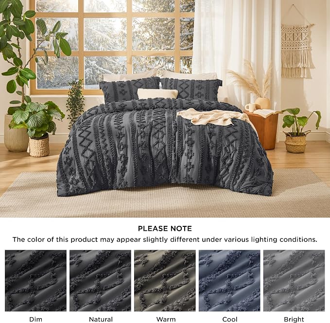Bedsure Tufted Boho Comforter Set Queen Size - Image 9