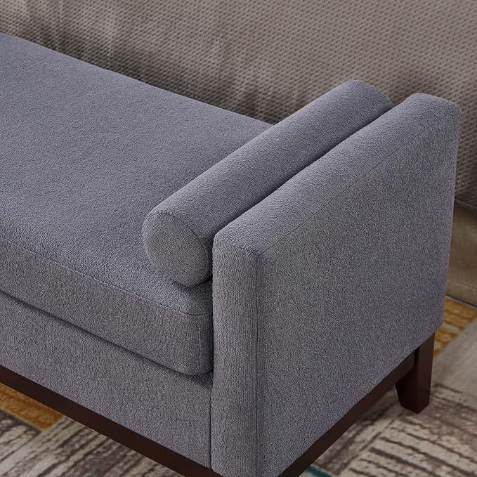 51” Bed Ottoman Bench for Bedroom, Boucle Upholstered End of The Bed Bench - Image 6
