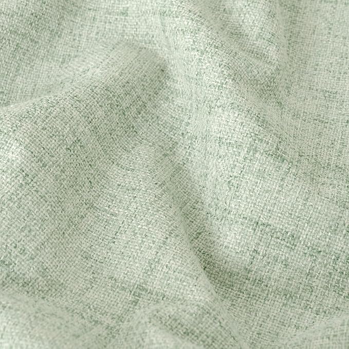 Linen Blackout Curtains 54 Inches Long 2 Panels Each 52 Wide Sage | Thermal - Image 4