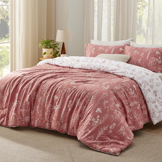 Bedsure Pink Clay Full Comforter Set - Image 2