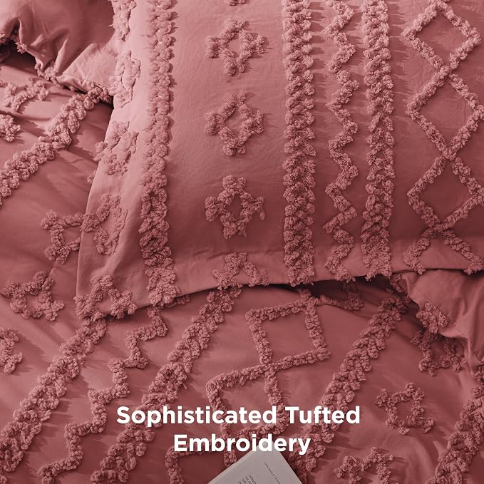 Bedsure Tufted Boho Comforter Set Twin Size - Image 3