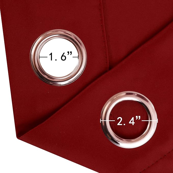Red Thermal Blackout Curtains/52 x 108 Inch/Set of 2 Panels Room Darkening - Image 6